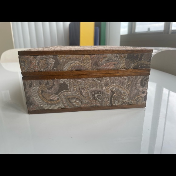 Rare Vintage Mark Cross Wood Fabric Jewelry Box Chest Collectible - Picture 6 of 10